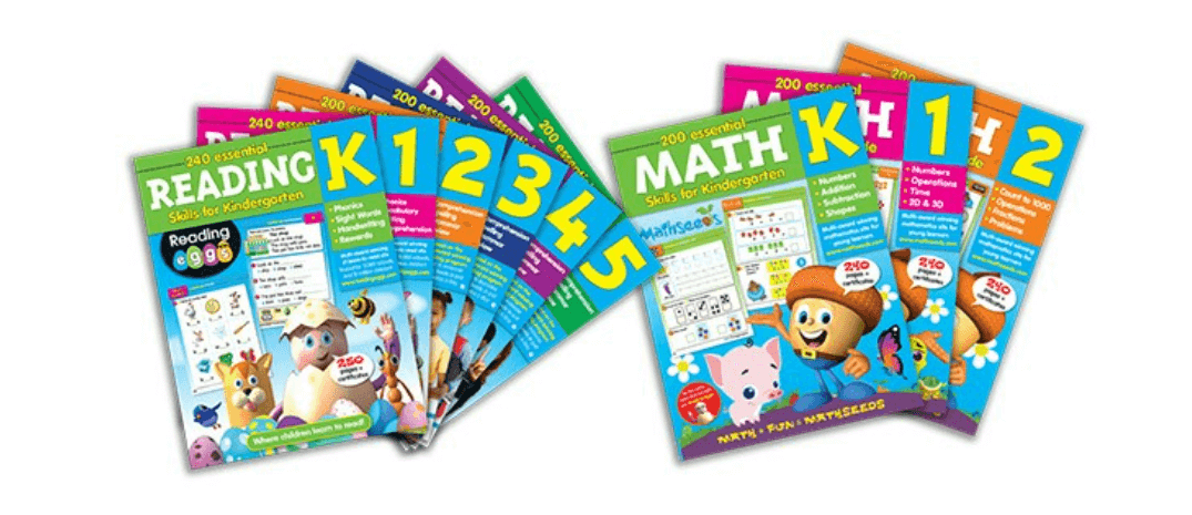 Reading Eggs has a range of homeschooling workbooks that can be purchased separately